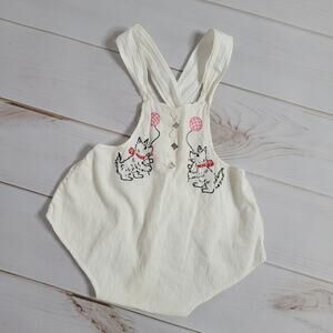 Vintage Handmade Scottie Dog Baby Romper